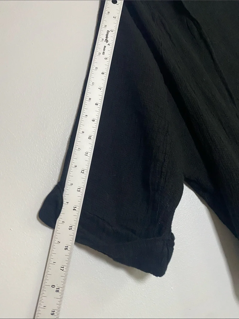 Meo Meli Cardigan One Size Black Linen Blend Open Front Slouchy Lagenlook